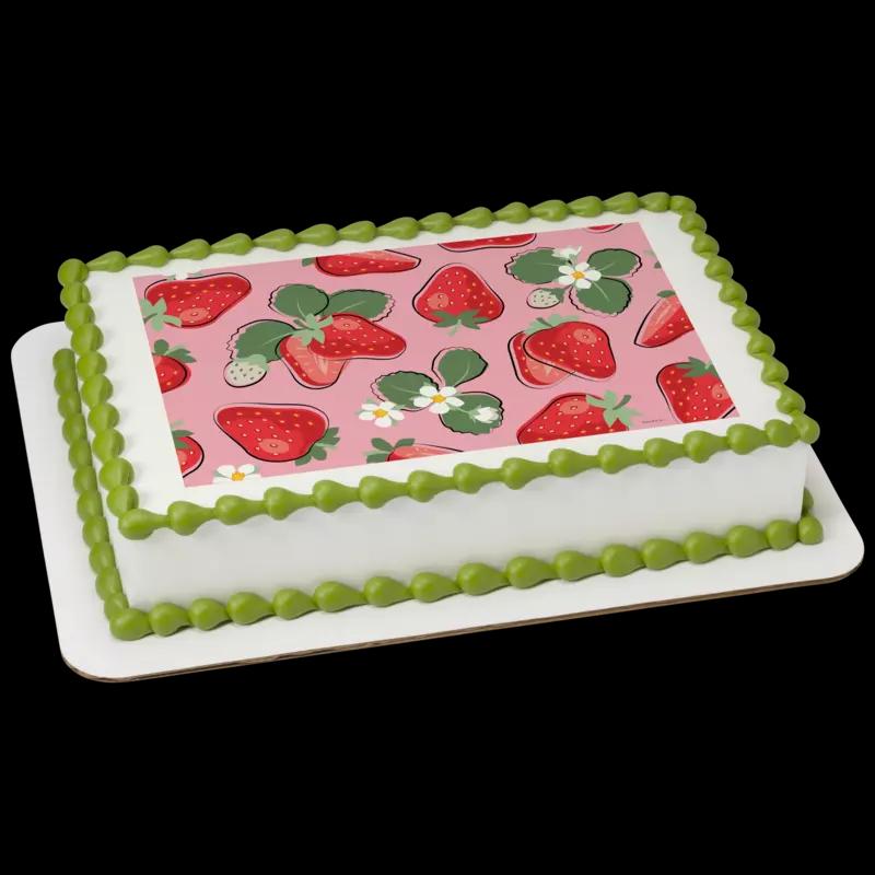 Strawberry Pattern Sheet Cake