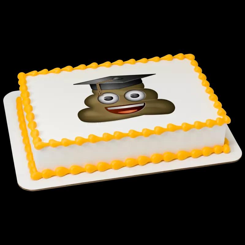 emoji™ Smiling Poo Grad Cake