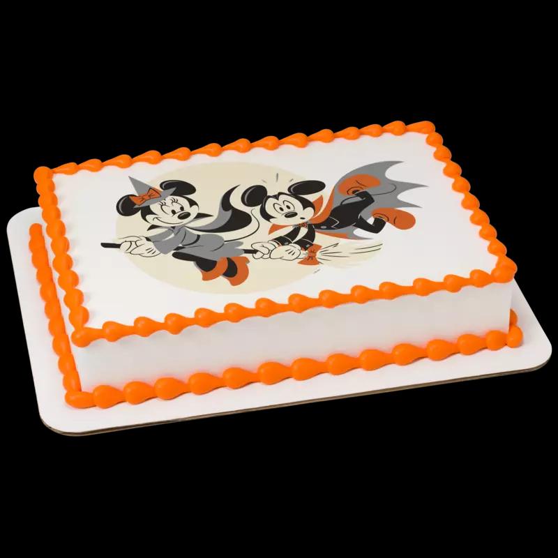 Disney Mickey Mouse and Minnie Mouse Happy Halloween Cake