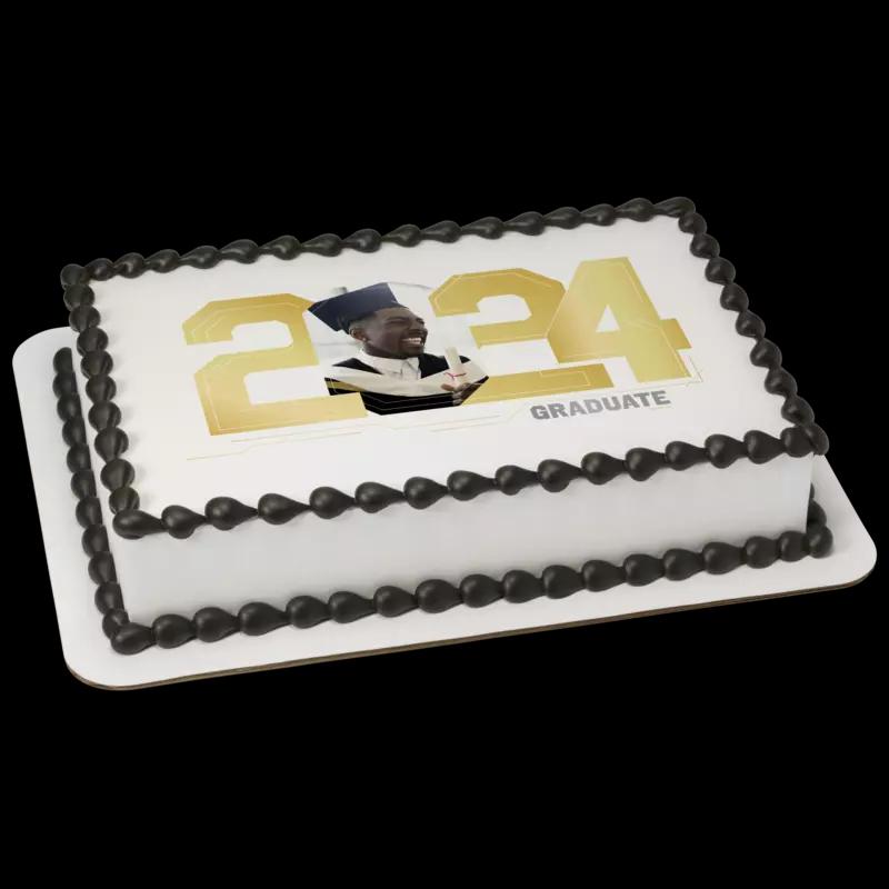Gold 2024 Graduate Cake
