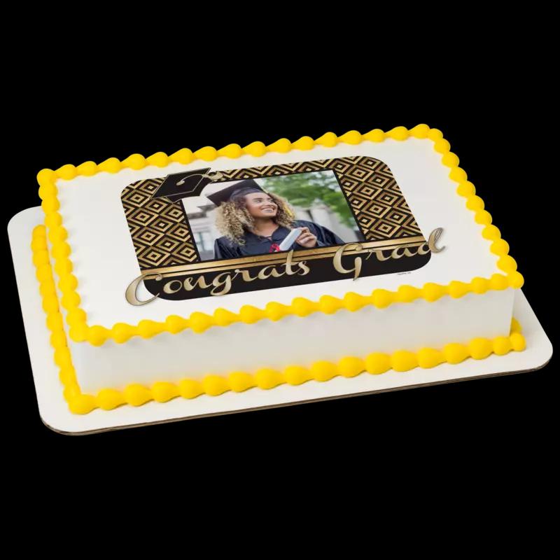 Congrats Grad Gold Squares Cake
