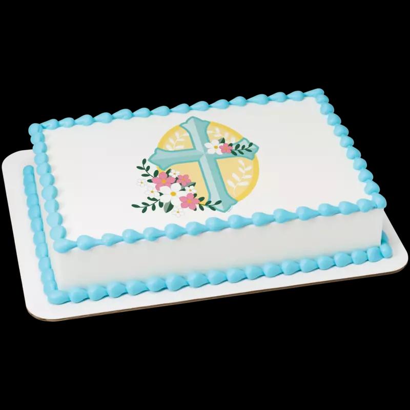 Cross with Flowers Cake