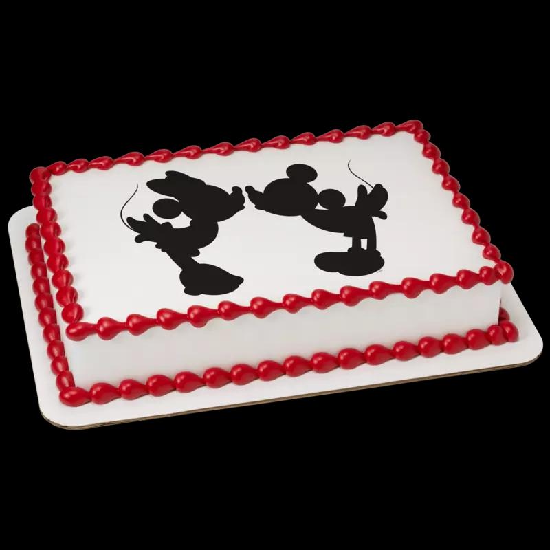 Disney Mickey Mouse and Minnie Mouse Silhouette Cake