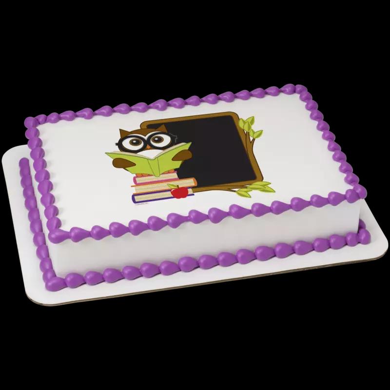 Owl with Blackboard Cake