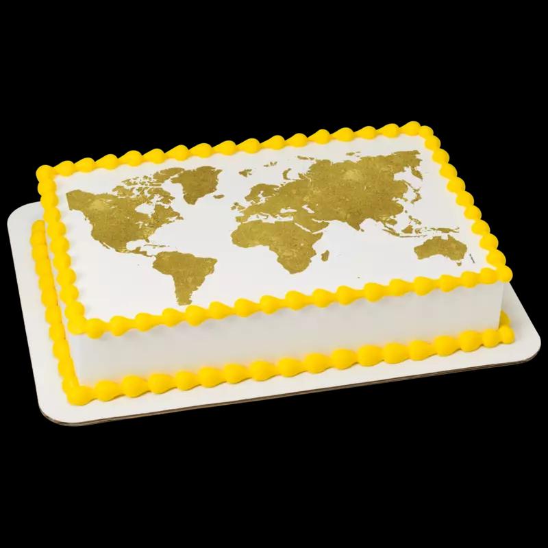 Gold World Map Cake